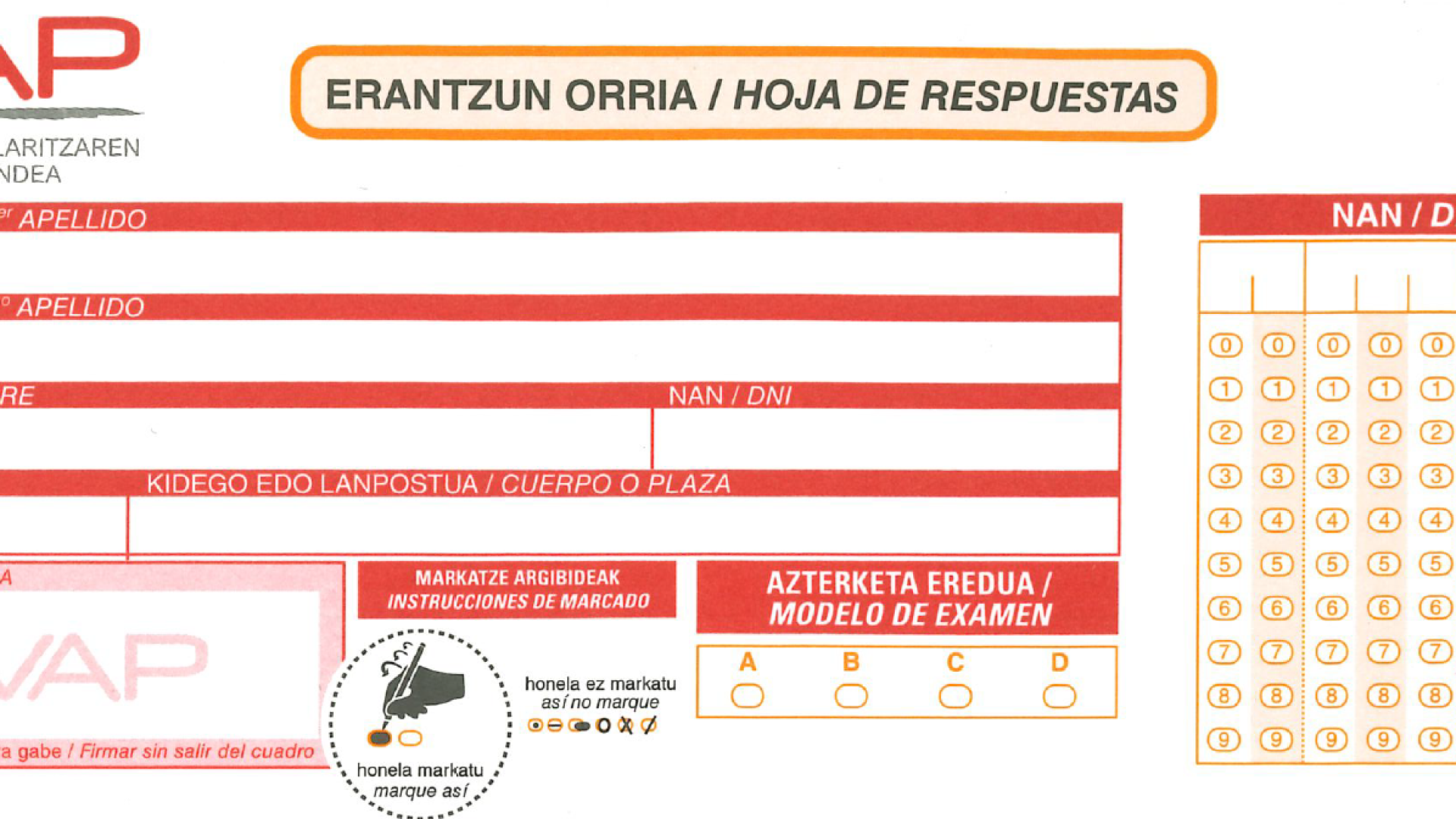 hoja de respuestas nautica de recreo